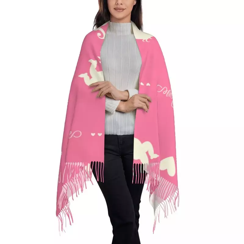 女性の暖かい冬の無限のスカーフセット、毛布のスカーフ、純粋な色、天使、バレンタインデー