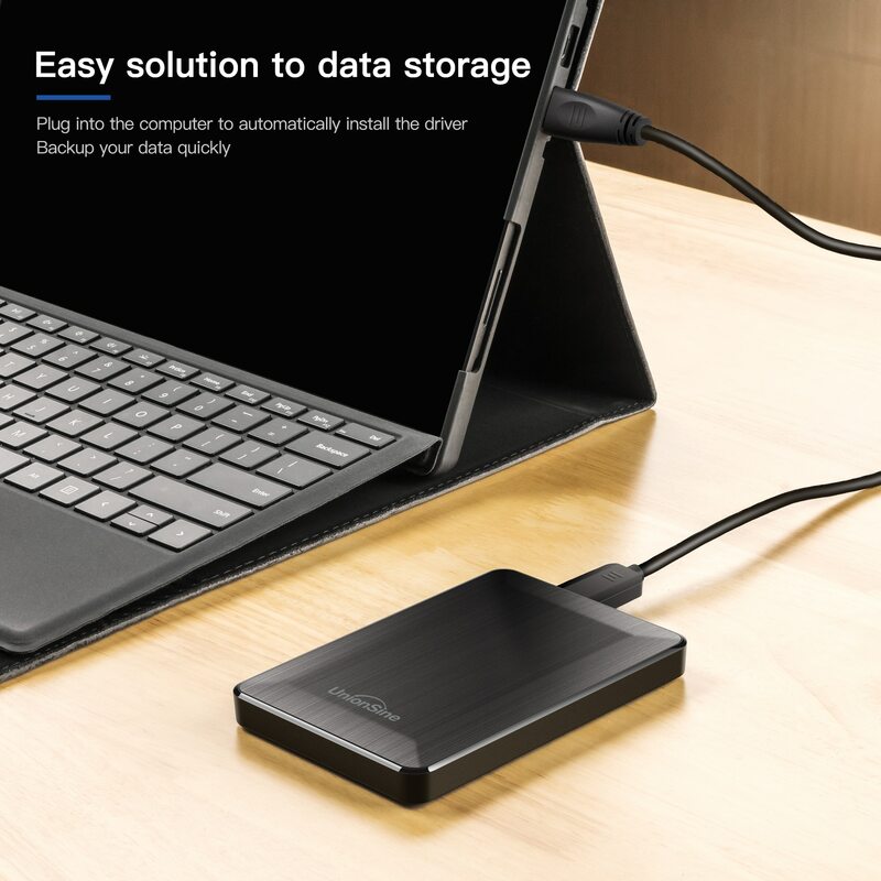 UnionSine-Disco Rígido Externo Portátil, HDD 2.5 Polegada, 250GB, 320GB, 500GB, 1TB, Armazenamento USB 3.0, Compatível para PC, Mac, Desktop, MacBook