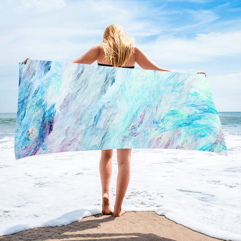 Kwadratowy ręcznik plażowy damski nadruk ręcznik z mikrofibry szal nadmorski wakacje pływanie wypoczynek moda ubrania plażowe wiosną i latem