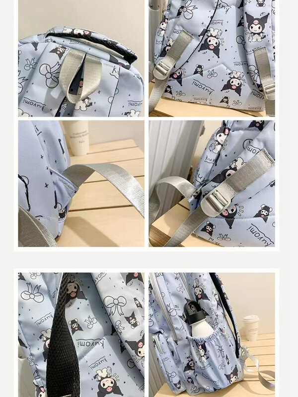 Mochila de Hello Kitty Kuromi para mujer, bolso escolar de gran capacidad, bonito, a la moda, para estudiantes universitarios
