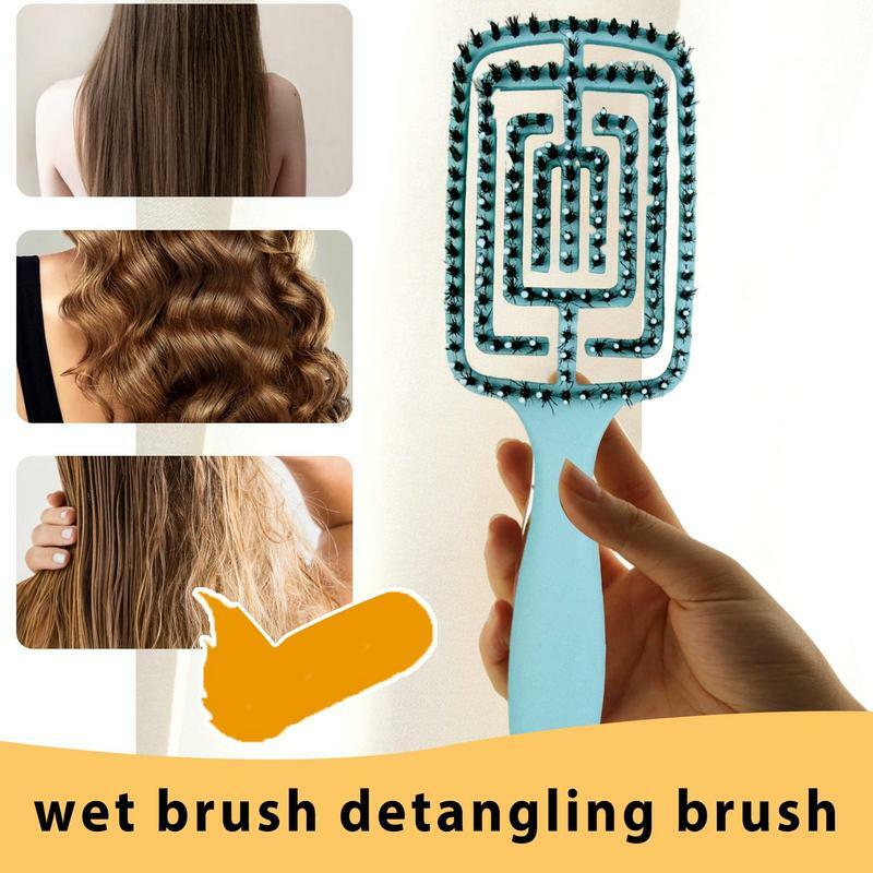 Hairbrush Detangler Natural Massage Comb Non Pulling Combing Brush For Straight Or Curly Hair Grooming Supplies For Women And