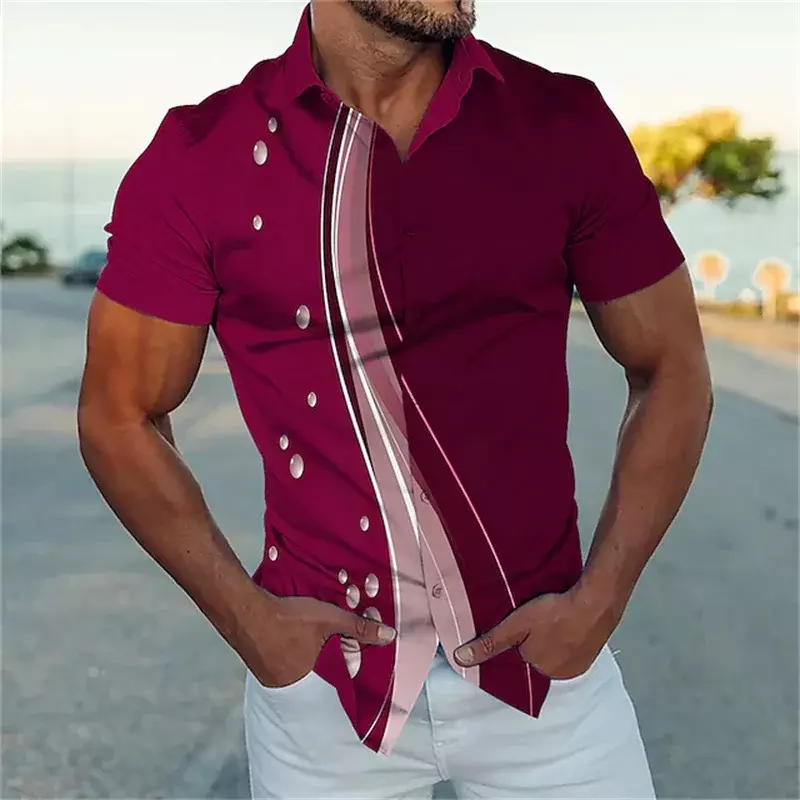 Camisa estampada floral havaiana masculina, camisa retrô de grandes dimensões, manga curta, solta, casual, jaqueta de praia tropical, verão, nova, 5XL