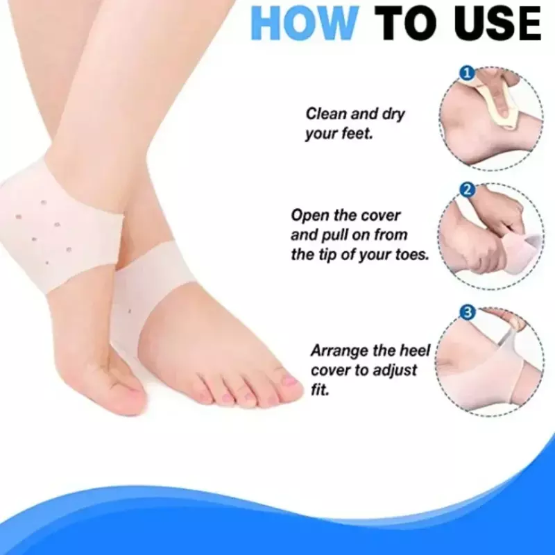 Calzini in Silicone da 2 pezzi per la cura dei piedi calzini sottili con tacco in Gel idratante con foro protezioni per la cura della pelle dei piedi screpolati strumenti per Pedicure per i piedi
