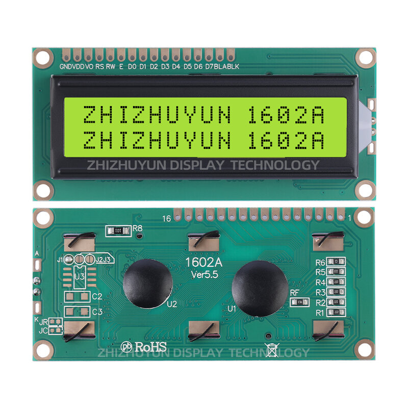 1602A karakter Dot Matrix layar Orange cahaya, abu-abu Film hitam karakter 80*36 modul layar LCD