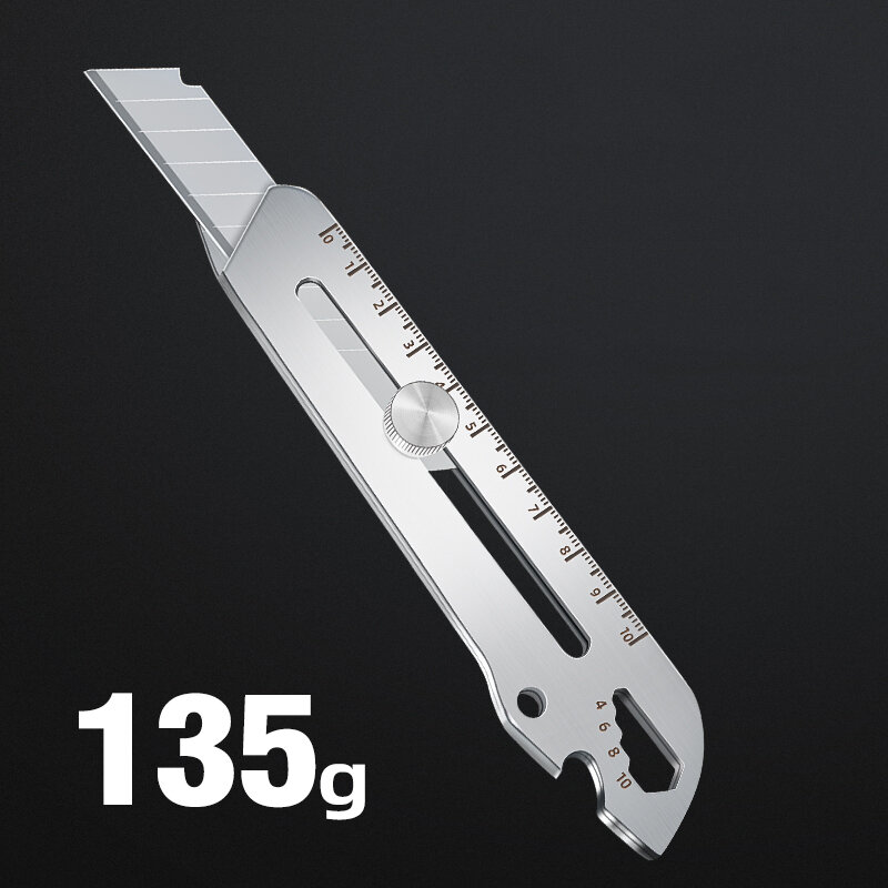 5 in1 Utility Knife muliautif Cutter in acciaio inossidabile 18mm retrattile tasca in metallo cancelleria Couteau Tool per scatola di carta tappeto