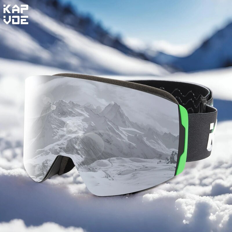 Kapvoe-Gafas de esquí de doble capa, lentes antivaho, UV400, para Snowboard, nieve, moto de nieve, deportes al aire libre, esquí