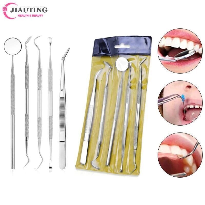 歯のクリーニングツール,ステンレス鋼,歯垢除去剤,歯科衛生キット,3個,4個,5個