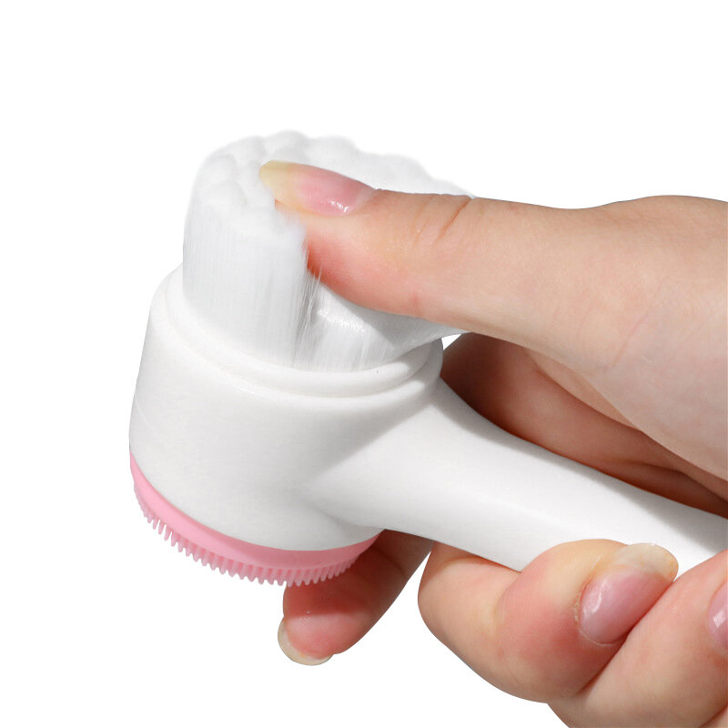 Mycie twarzy usuń pędzel do makijażu dwustronny masaż złuszczający włókno silikonowe urządzenia do oczyszczania twarzy pianka oczyszczająca zaskórniki
