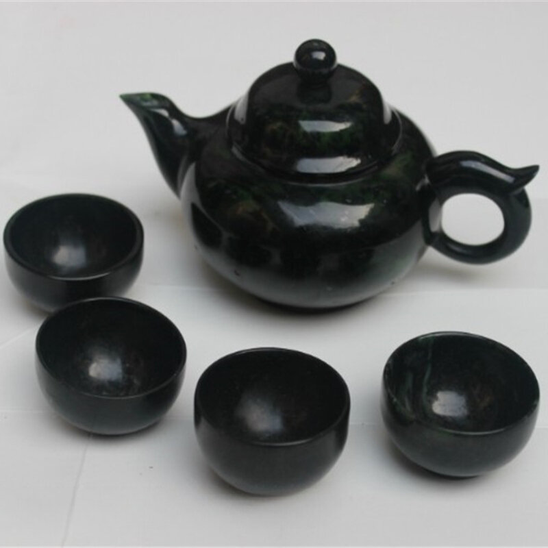 مجموعة شاي اليشم الأخضر الداكن ، إبريق الشاي كوب ، مختلف الديكور المغناطيس النشط