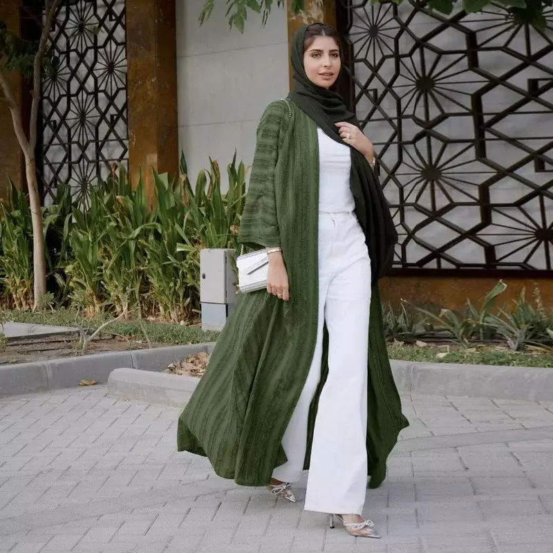 Gamis Femme Musulmane gaya nasional Timur Tengah Retro Cardigan Top Fashion mantel rajut Arab Saudi Abaya Dubai