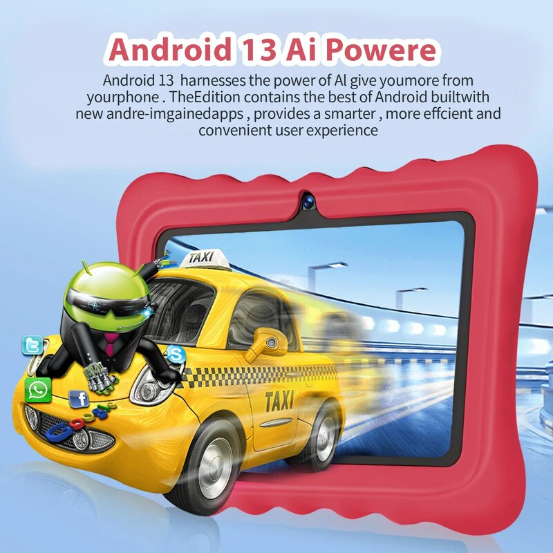Tablette PC Android pour enfants, Wi-Fi 5G, 7 pouces, 12 façades, Core 4 Go RAM, 64 Go, Dean Tourist Cameras, Nouveau