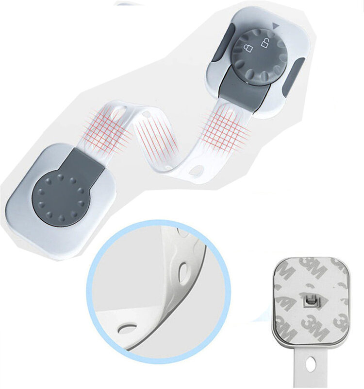 3 Stks/set Kind Veiligheid Locks Multi-Gebruik Lijm Plastic Baby Proofing Sloten Voor Kasten En Lades, toilet, Koelkast