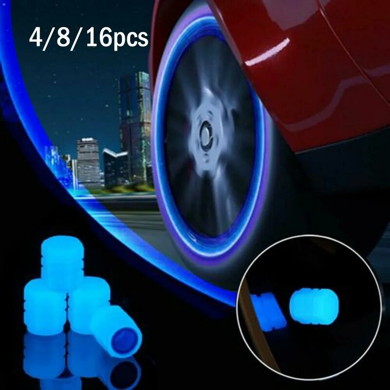 None Wheels Luminous Valve Car 16*12*12mm Fitting Replacement Valve Stems 0.62*0.47*0.47in 4/8/16PCS Practical