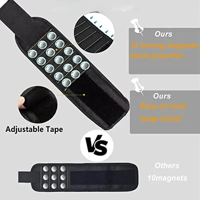 Magnetic Wristband for Holding Screws,NailsDrilling Bits,Wrist Tool Holder Belts with Strong Magnets