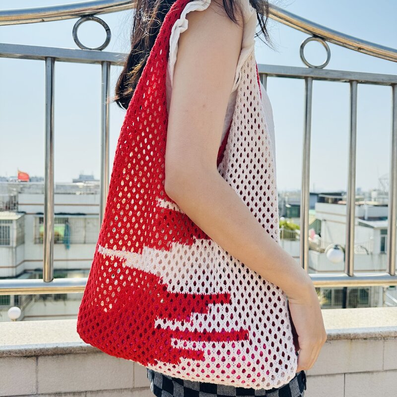 Women Fashion Vintage Hollow Woven Shoulder Bag Handbags Reusable Large Shopping Bag Tote Bags Ladies Beach Travel Handbags