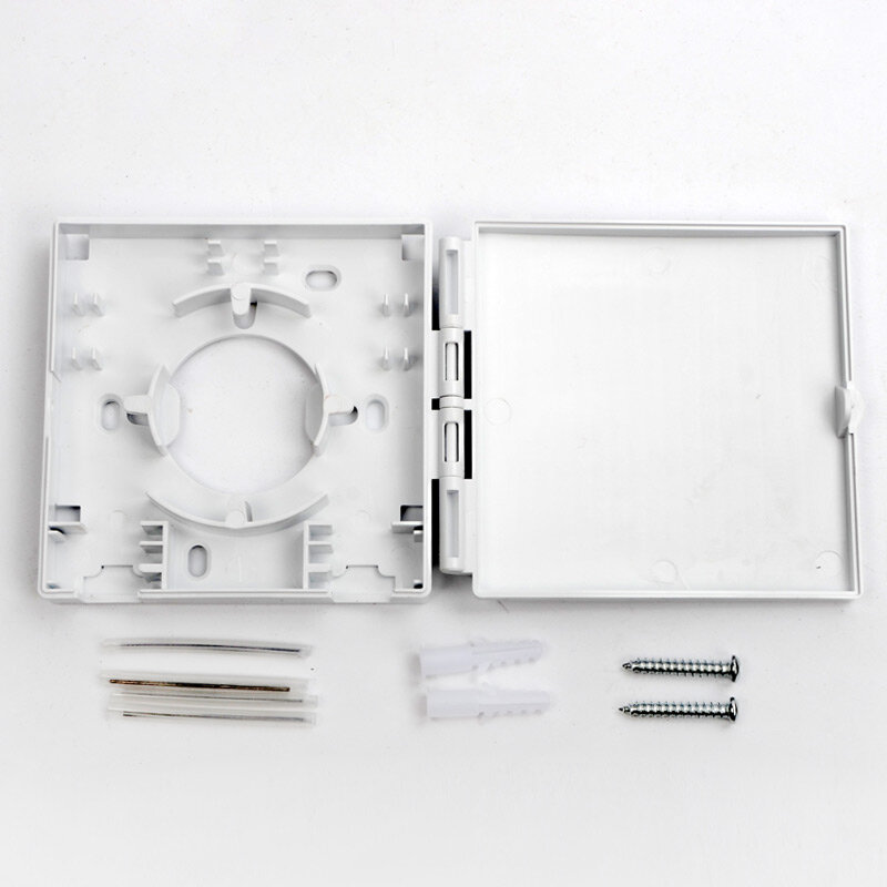 Placa de plástico ABS para interruptor de fibra óptica, caixa do painel inicial, caixa terminal, 2 portas, 2 núcleos, FTTH, 86
