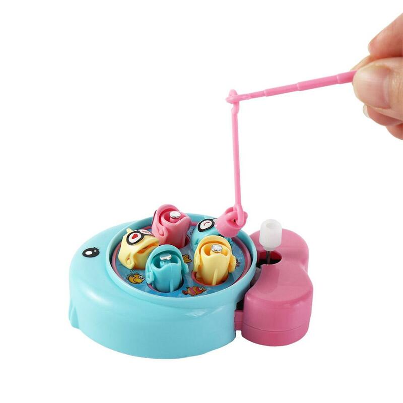 미니 조기 교육 장난감 클래식 시계 모형, 어린이 낚시 장난감, 회전 낚시 게임, 마그네틱 뮤지컬 물고기 접시