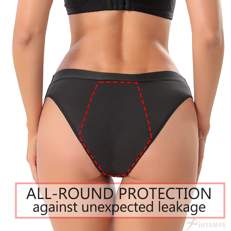 9238 Mid rise Bamboo Menstrual Brief with Detachable Hook & Eye Absorbent  4 Layer  Leak proof Period Underwear for Women