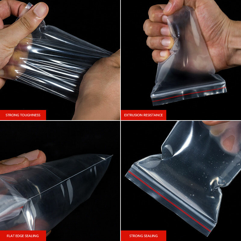 Petits sacs en plastique à fermeture éclair, sac transparent refermable, sac de stockage sous vide, sacs transparents, sacs de stockage des aliments à fermeture éclair