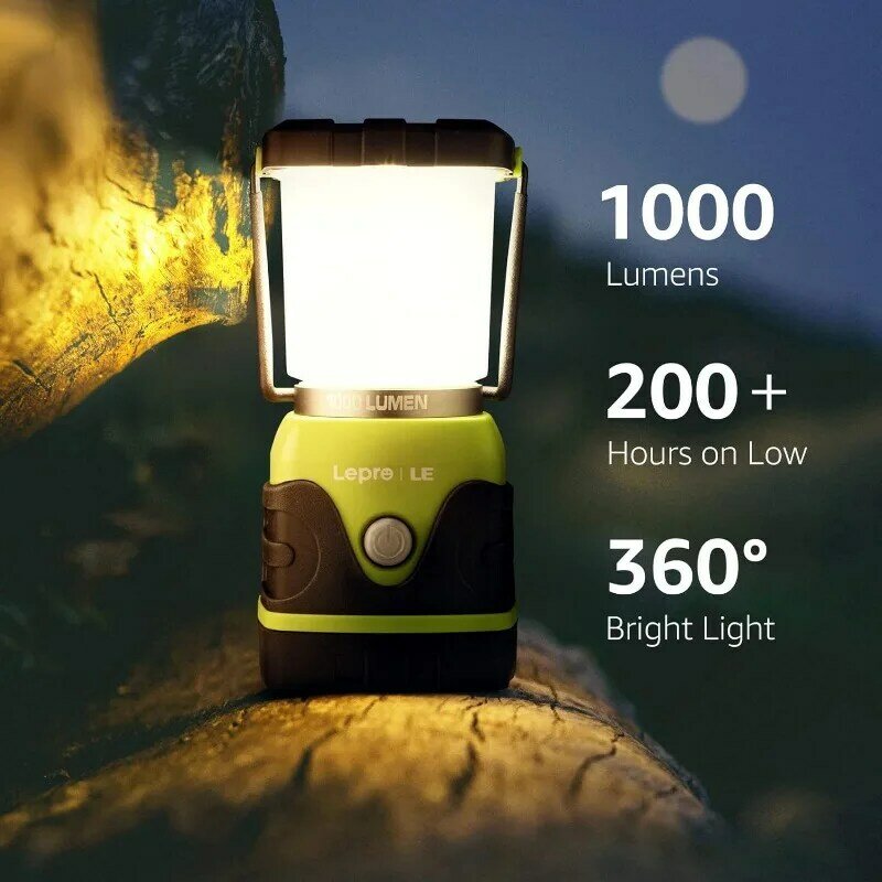Lampu tenda LED tahan air dengan 4 mode cahaya, penting berkemah, senter lentera portabel untuk berkemah, badai, darurat