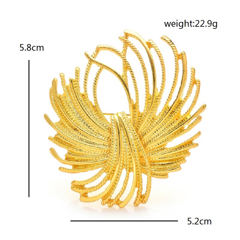 Wuli&baby Artist Butterfly Brooches For Women Unisex Big Golden-metal Firework Flower Party Office Brooch Pins Gifts