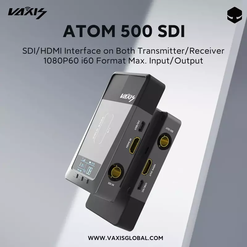 Sistema De Transmissão De Vídeo Sem Fio Vaxis ATOM, Receptor De Transmissor De Imagem, Interface Dupla, HD SDI/HDMI, 500 SDI, 500 pés, 1080P