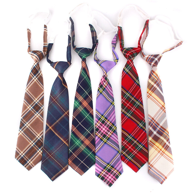 Corbatas ajustadas para hombres y mujeres, trajes de corbata a cuadros informales, corbatas delgadas para niños y niñas, corbatas para hombres, corbatas simples para perezosos, corbata para estudiantes