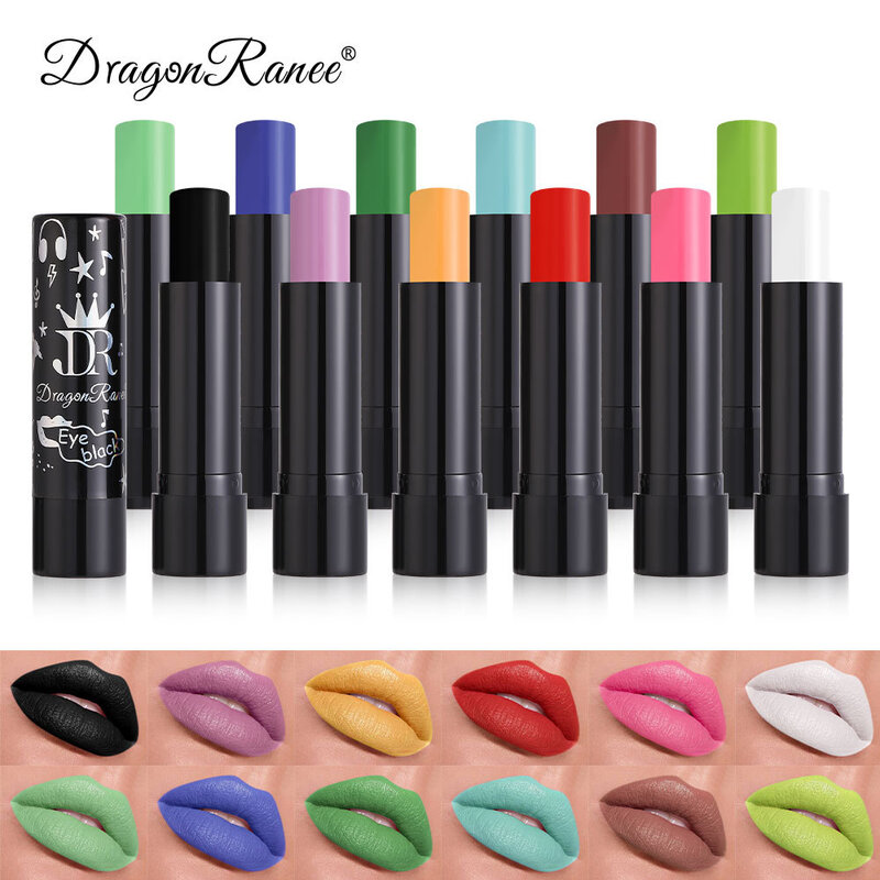 Neue 12 Farben Samt matte Lippenstifte europäischen und amerikanischen Stil dunklen Fuchsia Lippenstift Gesichts bemalung Produkte Kosmetik für Frauen
