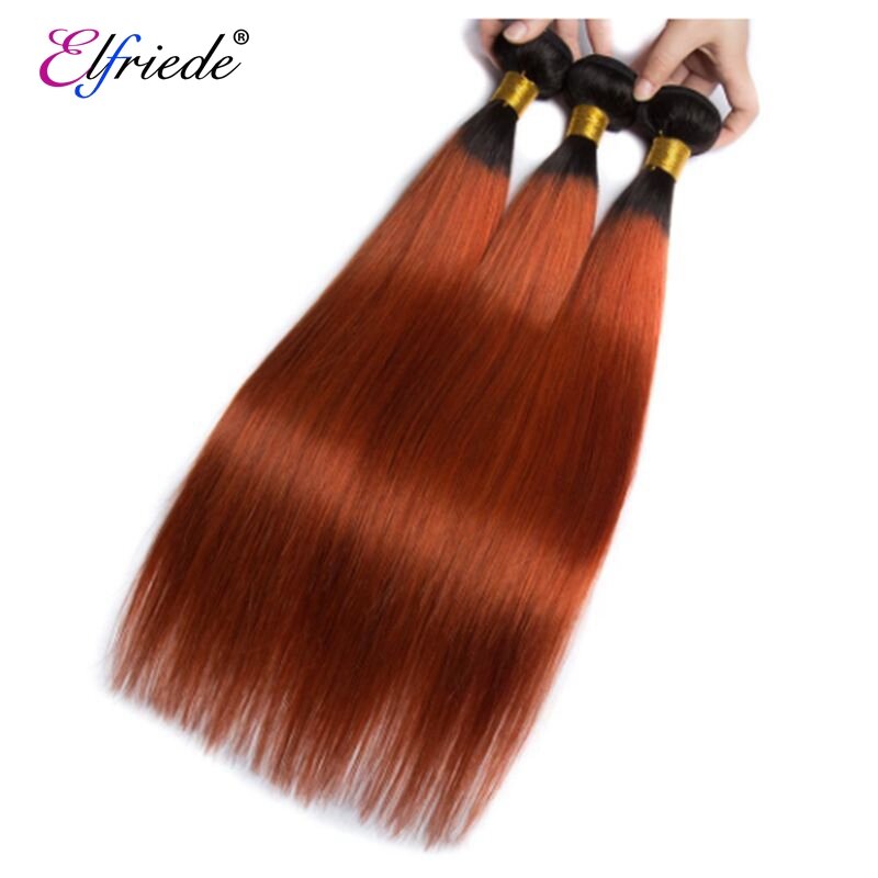 Elfriede #1B/350 bundel rambut manusia pra-warna lurus ekstensi rambut manusia Remy Brasil bundel 3/4 penawaran rambut manusia tenun
