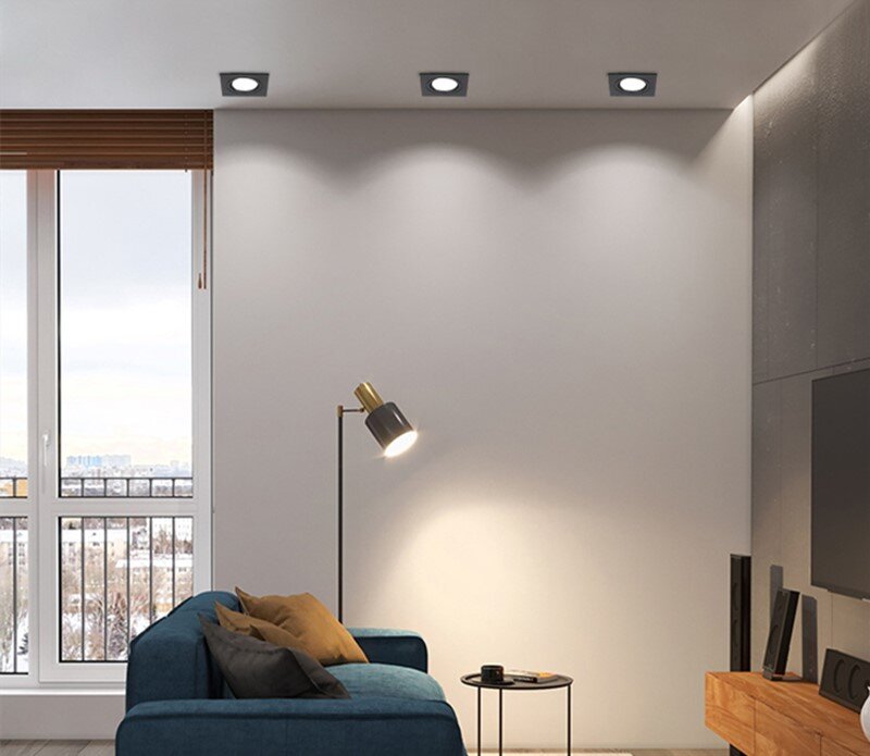 โคมไฟดาวน์ไลท์ LED ดาวน์ไลท์ COB โคมไฟเพดาน LED AC85-265V Warm/เย็นสีขาวไฟ LED ในร่ม