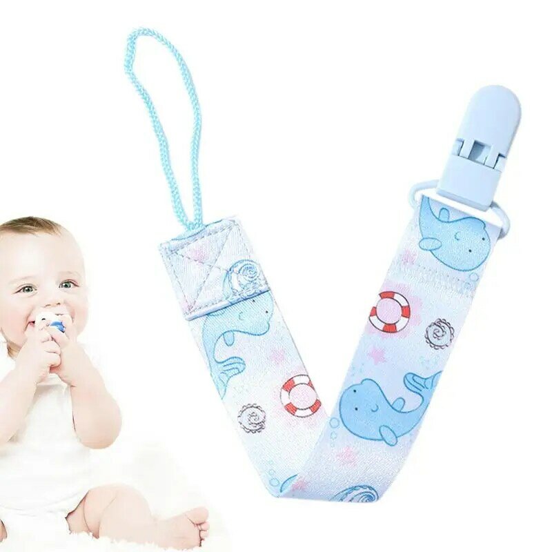 Klip pemegang dot bergaya rantai dot dengan tali gigi untuk anak laki-laki dan perempuan tali tumbuh gigi dan aksesoris bayi