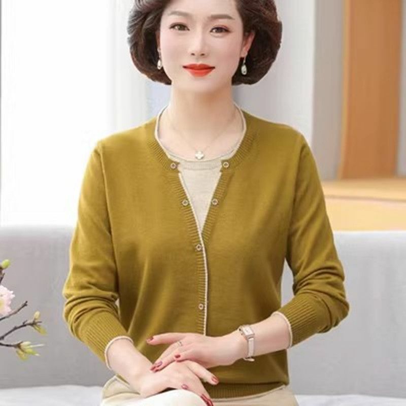 Pulls deux pièces élégants pour femmes avec bouton épissé, faux pulls décontractés, vêtements coréens, automne et hiver 2023