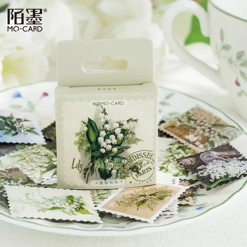 46 pz/caso sigillo adesivi mughetto piccolo fresco Vintage Gardenia floreale materiale manuale adesivi decorativi fai da te