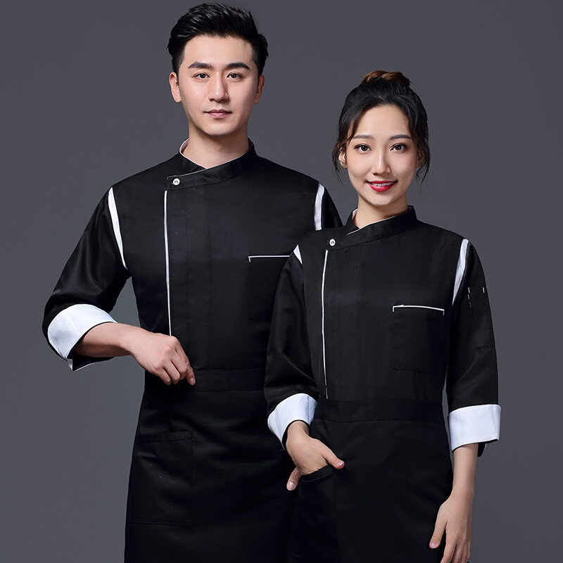 Комбинезон шеф-повара, одежда с длинным рукавом для осени и зимы, униформа шеф-повара, ресторана в китайском западном стиле, для гостиниц