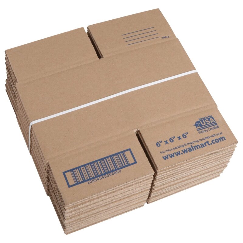 Bolígrafo + engranaje cajas de envío recicladas, 6 pulgadas L x 6 pulgadas W x 6 in. H, 30-Count
