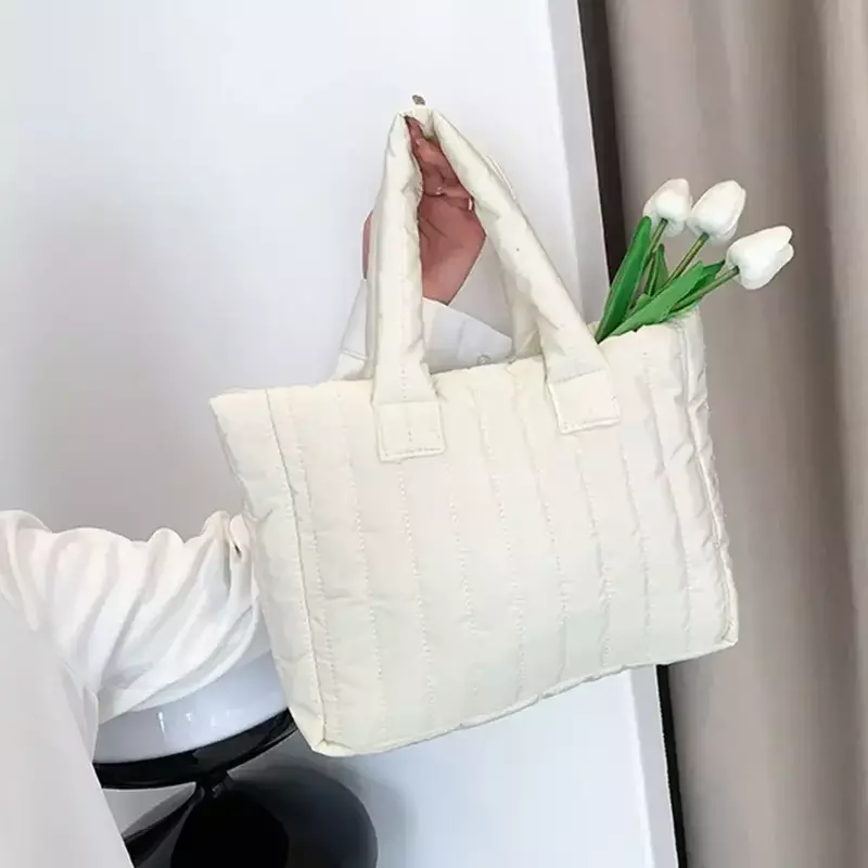 MK09 modne damskie dziewczęce bawełniane wyściełane torby na ramię na co dzień torebki w paski