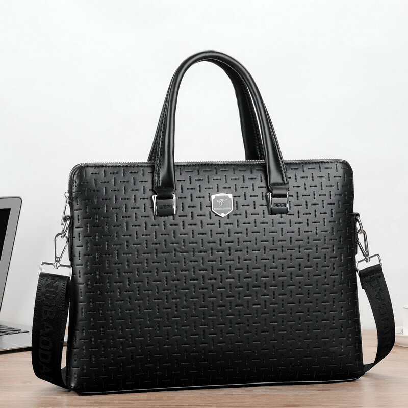 Деловой кожаный портфель для мужчин, вместительная сумка на плечо, мессенджер для офиса и ноутбука