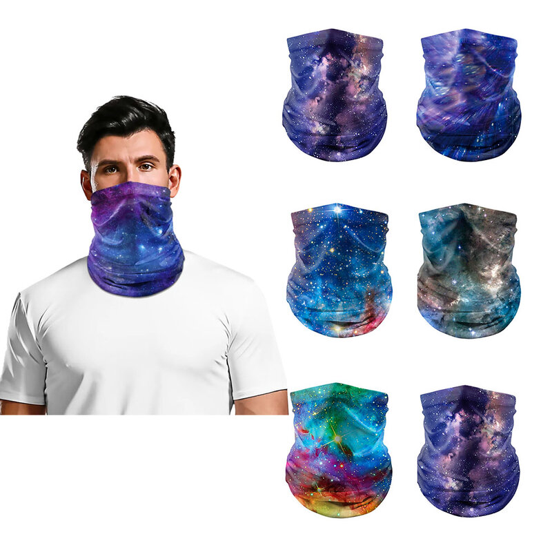 Outdoor Cycling Hiking Camping Multifunctional Blue Starry Print Seamless Tubular Hip-Hop Headband Neck Gaite Adult Toys for Men