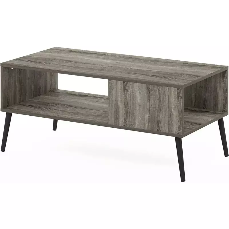 Claude Mid Century Style Couch tisch mit Holzbeinen, French Oak Grey große Non-Lift-Platte