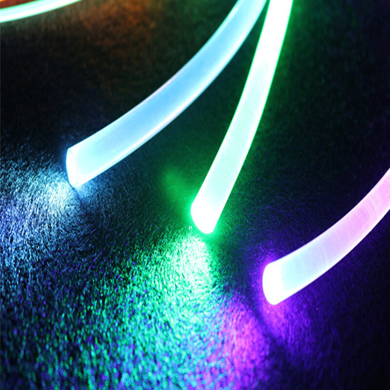 PMMA 사이드 글로우 광섬유 케이블, 자동차 LED 조명용, 밝은 길이, 1m, 1.5mm, 2mm, 3mm 직경