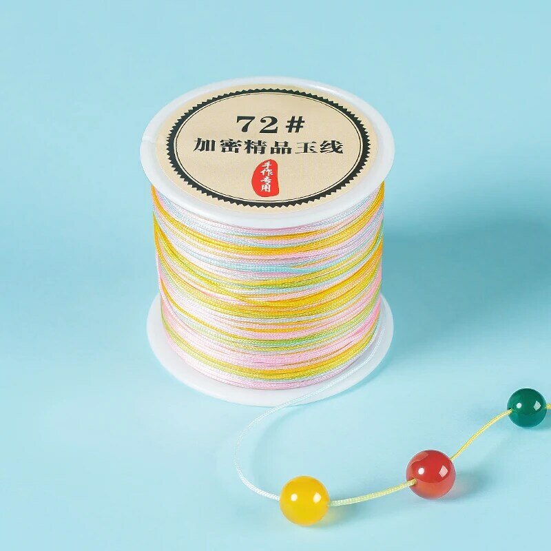 Fio de nylon para pulseiras DIY, String trançado para borlas Beading, Shamballa String, chinês Knot Macramé Cord, 0.8mm, 50m por rolo