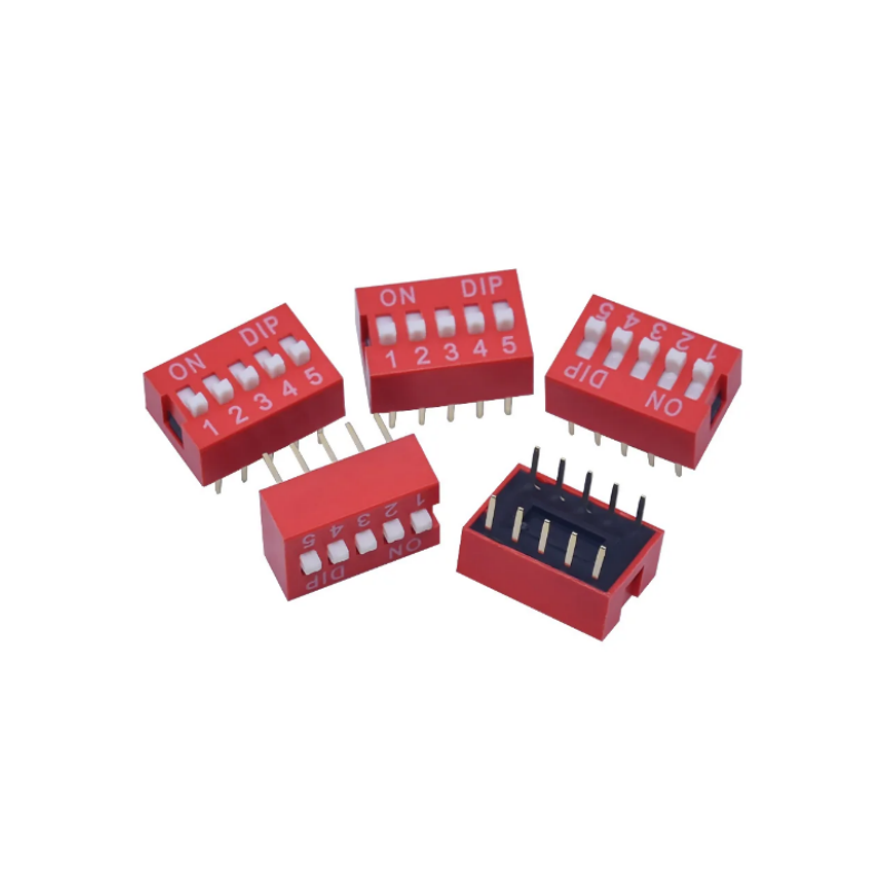 Набор переключателей Dip в коробке 1, 2, 3, 4, 5, 6, 7, 8, 10-ходовой переключатель 2,54 мм, красные защелкивающиеся переключатели, смешанный набор, каждый комплект из 5 шт.