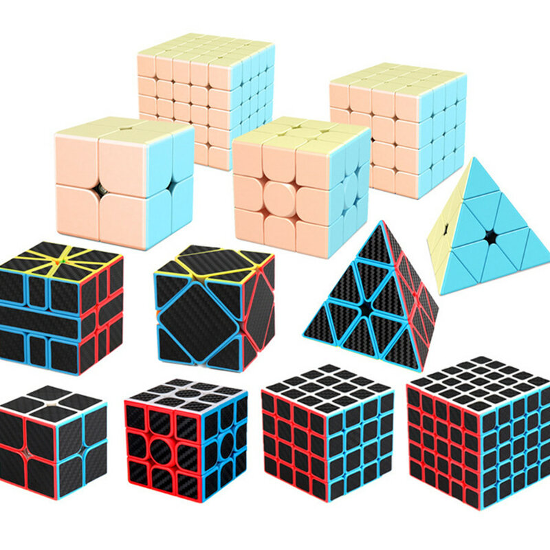 Moyu Meilong 3x3x3 4x4x4 cubo magico professionale in fibra di carbonio adesivo Speed Cube Square Puzzle giocattoli educativi per bambini