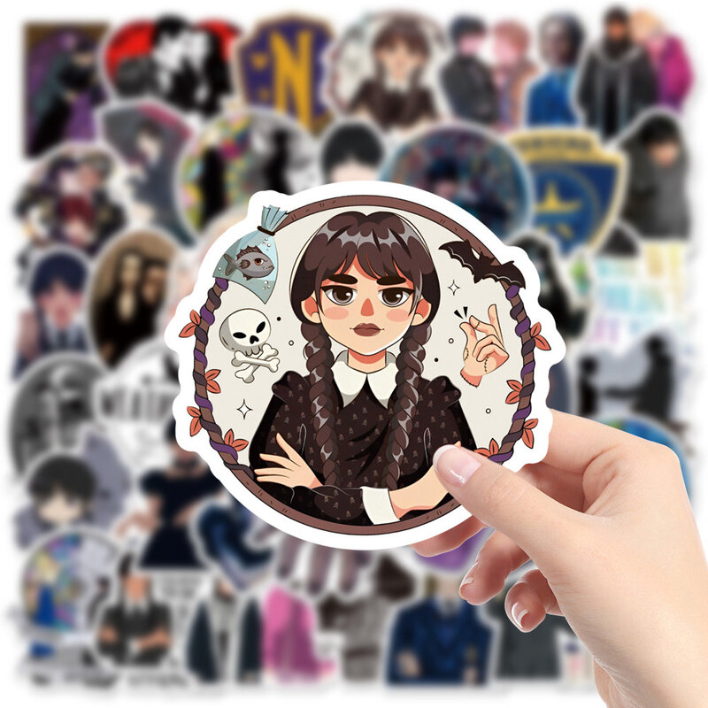 10/30/50pcs TV Show Wednesday Addams Stickers Anime Decals Skateboard Car Laptop Motorcycle Phone Decoration Sticker Kid Toys