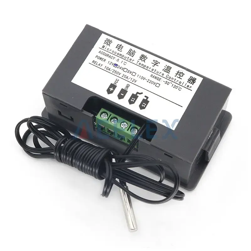 W3230 12V 24V AC110-220V التحقيق خط 20A الرقمية التحكم في درجة الحرارة الصمام عرض ترموستات مع الحرارة/تبريد التحكم أداة