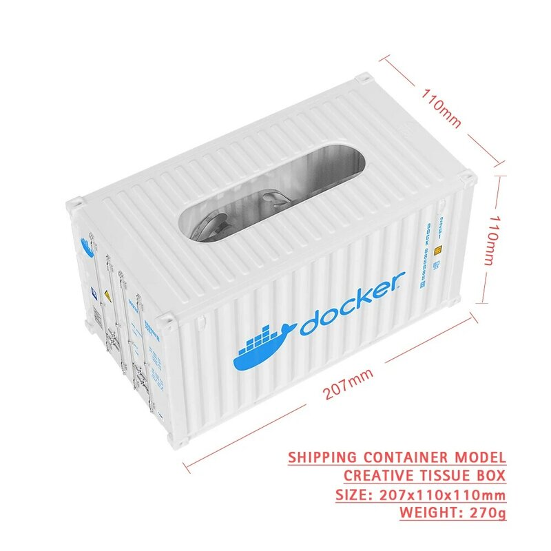 Docker Kreatif Pengiriman Kontainer Model Mainan Rumah Desktop Dekorasi Kotak Tisu Perlengkapan Kantor Penyimpanan Pen Holder LOGO Kustom