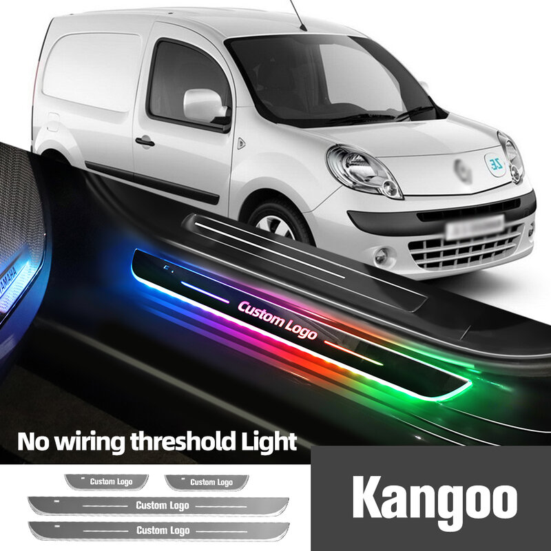 Dla Renault Kangoo 1 2 1997-2020 2008 2013 2019 uszczelka do drzwi samochodu światła Logo na zamówienie LED pedał progowy akcesoria do Lamp