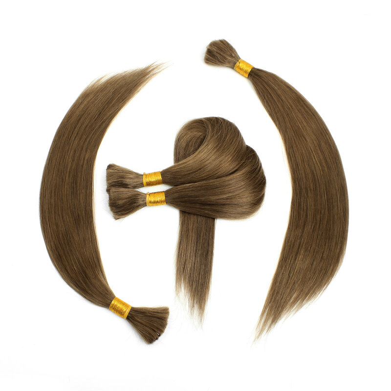 Extensions de cheveux en vrac droites pour femmes, tressage de cheveux humains, sans trame, 100 faisceaux, 16-28 pouces, 100% grammes