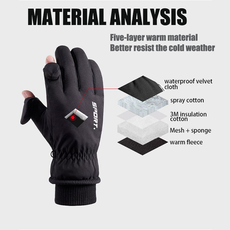 Touch Screen Skiing Gloves Winter Cycling Warm Gloves Windproof Men Women Snowboard Warm Motorcycle Snow Mittens Ski Gloves