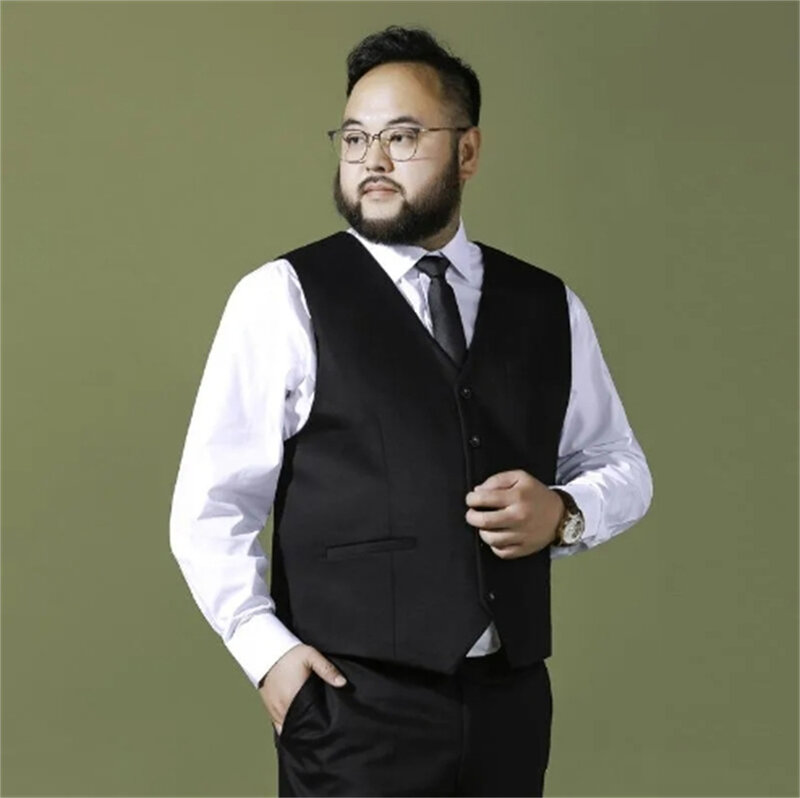 Summer Men's Suit Vest Work Wear Black Formal Sleevless Dress 2024 New Business Classic Plus Size Custom Waistcoat